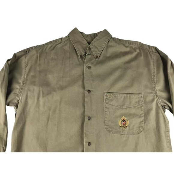 Hunting Horn Mens Brown Long‎ Sleeve Pockets Button Up Shirt Size Large - Picture 2 of 10
